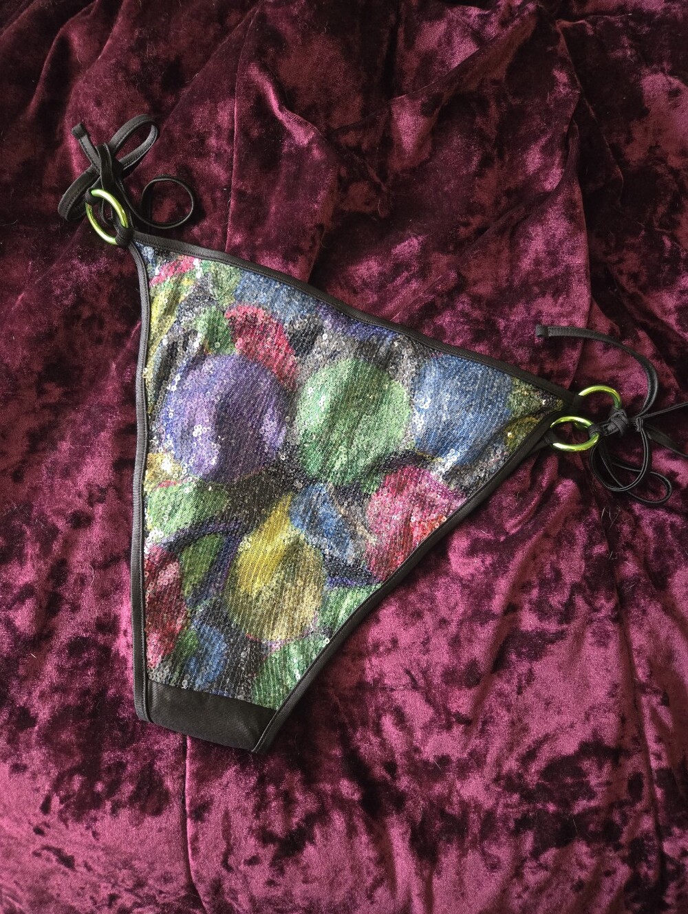 NWT Agent Provocateur Margaritah Sequined Side Tie Bikini Bottom - Picture 5 of 8